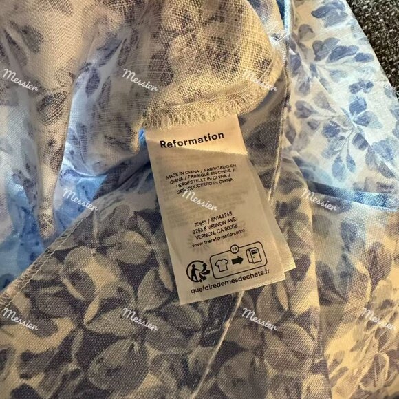 Reformation Yuliy Linen Dress in Chloe Blue - Picture 10 of 11